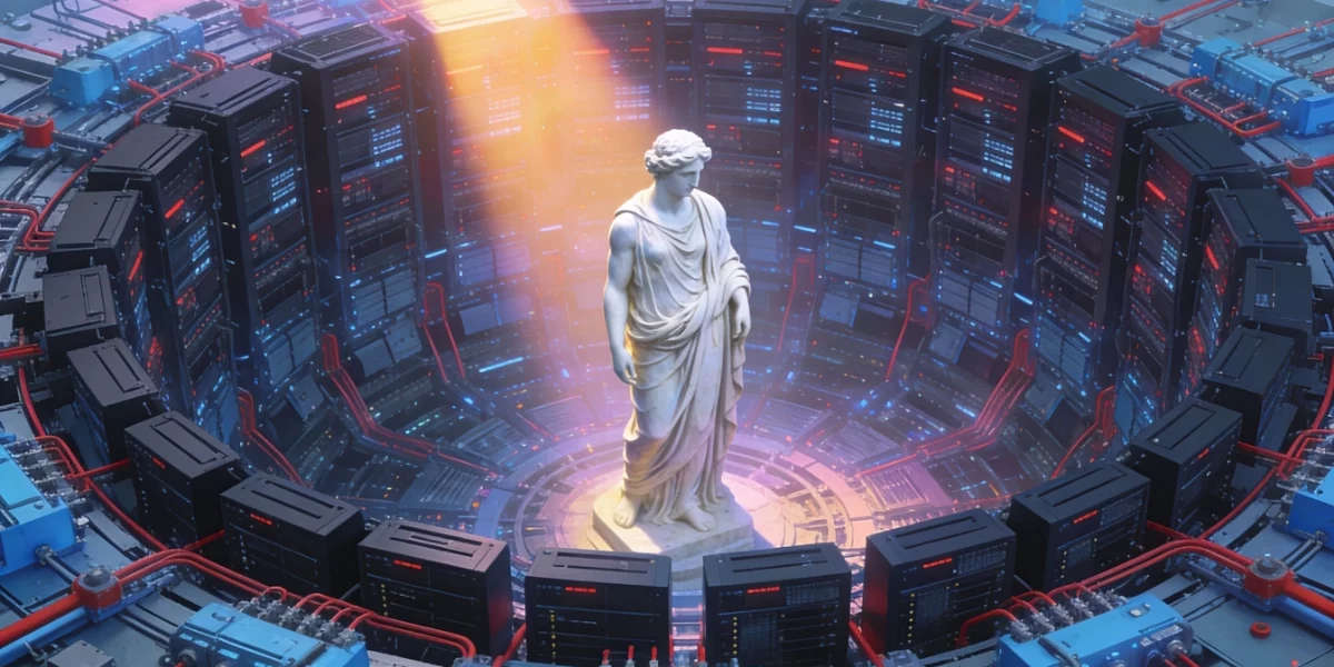 Europa, bedrängt von den KI-Supermächten USA und China (AI generated - Flux2)