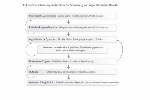 C-Level Entscheidungsarchitektur für Steuerung von Algorithmischer Reralität (Bild Dall-E)
